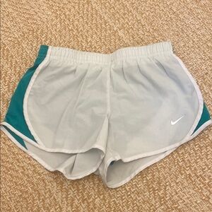 Nike Girl’s Athletic Shorts in White and Teal